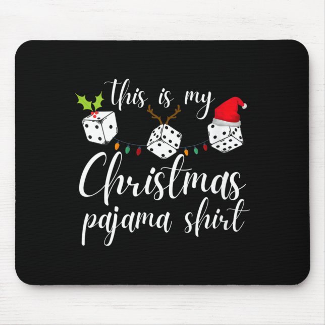 Womens Bunco Christmas Pajama Dice Game Night  Mouse Mat (Front)