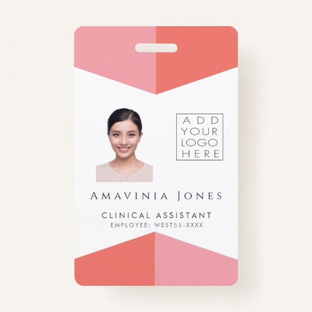 Womens Business Photo ID Identification Plastic ID Badge (Front)