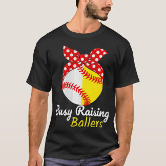 Womens Busy Raising Ballers VNeck  T-Shirt