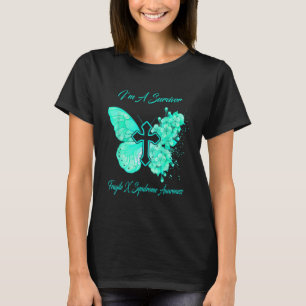 Womens Butterfly I'm A Warrior Fragile X Syndrome T-Shirt