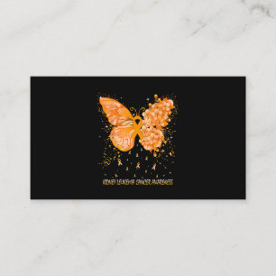 Womens Butterfly Kidney Leukaemia Cancer Awareness Business Card