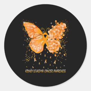 Womens Butterfly Kidney Leukaemia Cancer Awareness Classic Round Sticker