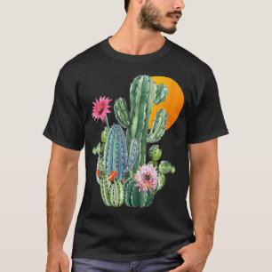 Womens Cactus Plant Gift Mum Lover Botanical Garde T-Shirt