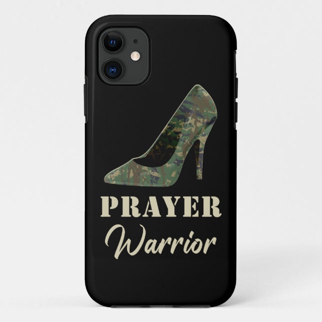 Women's Camo Heels Prayer Warrior Faith Christian Case-Mate iPhone Case (Back)