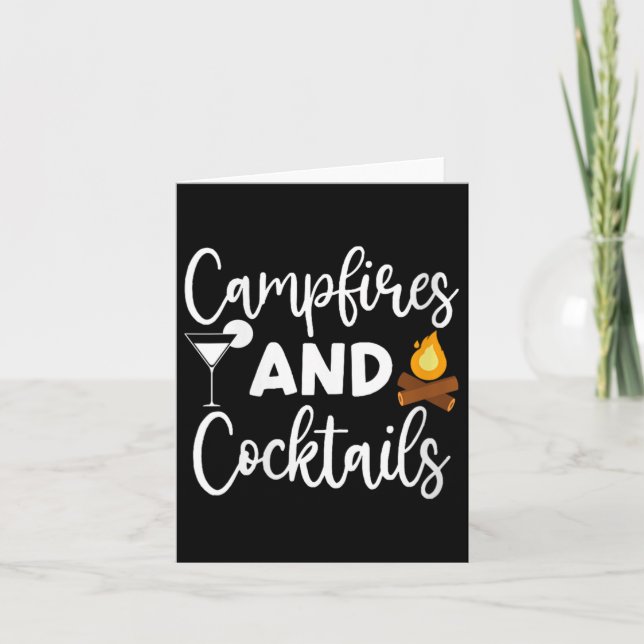 Womens Campfires And Tails Camping Lover Camper Ou Card (Front)
