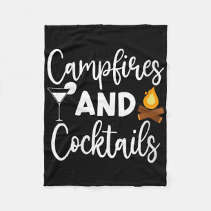 Womens Campfires And Tails Camping Lover Camper Ou Fleece Blanket
