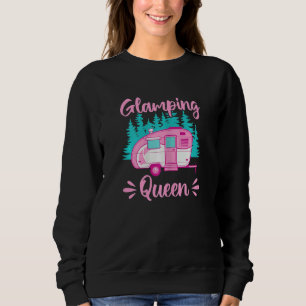 Womens Camping Outdoor Rv Camper Glamping Queen Sweatshirt