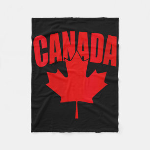 Womens Canada Canadian Maple Leaf Flag Hiking Camp Fleece Blanket
