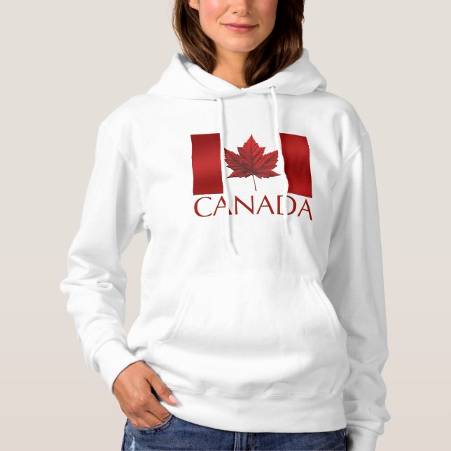 Women's Canada Flag Hoodie Souvenir Hooded Shirt (Front)