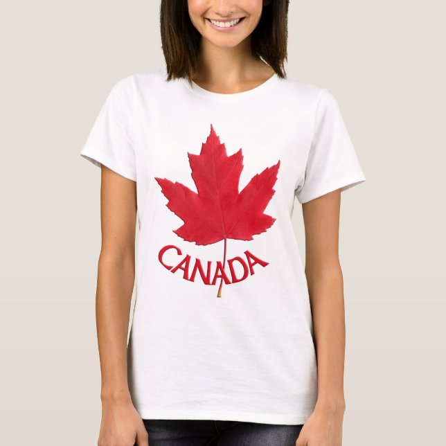 Women's Canada Shirt Lady's Maple Leaf Shirt (Front)