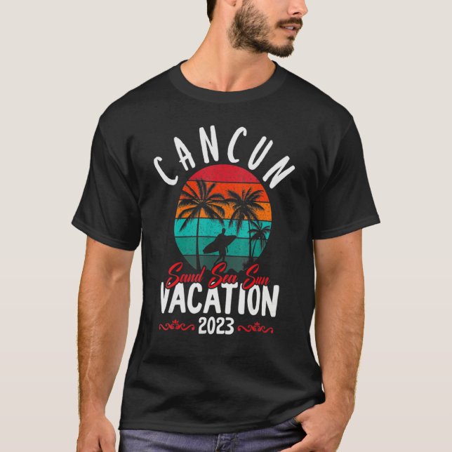 Womens Cancun Mexico Vacation Beach Family Friend  T-Shirt (Front)