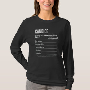 Womens Candice Nutritional Facts Serving Size Cal T-Shirt