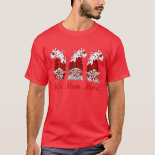 Womens Candy Cane Gnome Wife Mum Mima Personalised T-Shirt
