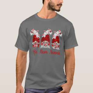 Womens Candy Cane Gnome Wife Mum Nonnie Personaliz T-Shirt