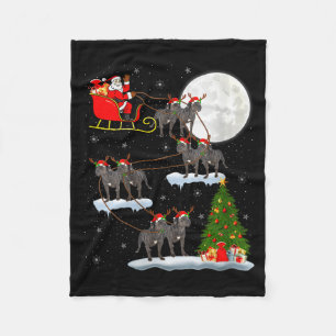 Womens Cane Corso Dog Santa Sleigh Flying Funny Ma Fleece Blanket