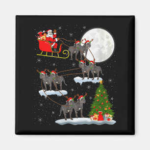Womens Cane Corso Dog Santa Sleigh Flying Funny Ma Magnet
