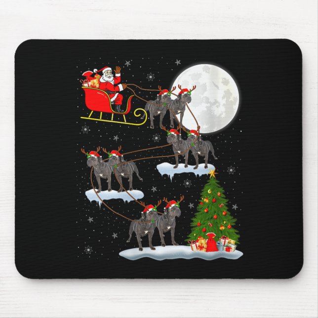 Womens Cane Corso Dog Santa Sleigh Flying Funny Ma Mouse Mat (Front)