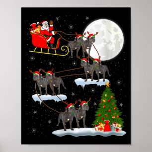 Womens Cane Corso Dog Santa Sleigh Flying Funny Ma Poster