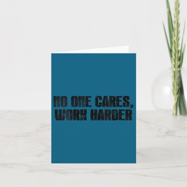 Womens Cares Work Harder Gym Motivation Fitness Tr Card (Front)