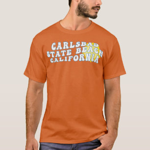 Womens Carlsbad State Beach California CA Retro Wa T-Shirt