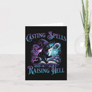 Womens Casting Spells And Raising Hell Black Cat Card