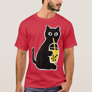 Womens Cat Boba Funny Anime Japanese Bubble Tea Lo T-Shirt