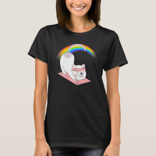 Womens Cat Green Yoga 1 T-Shirt