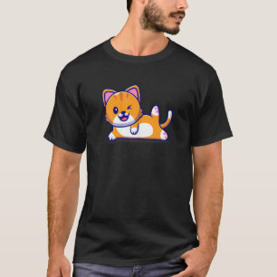 Womens Cat Grey Yoga 1 T-Shirt