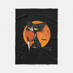 Womens Cat Keep It Up You'll Be A Strange Smell In Fleece Blanket