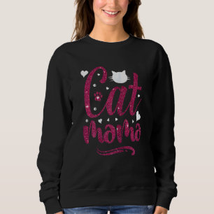 Womens Cat Mama Kitty For People Who Loves Cats Sweatshirt