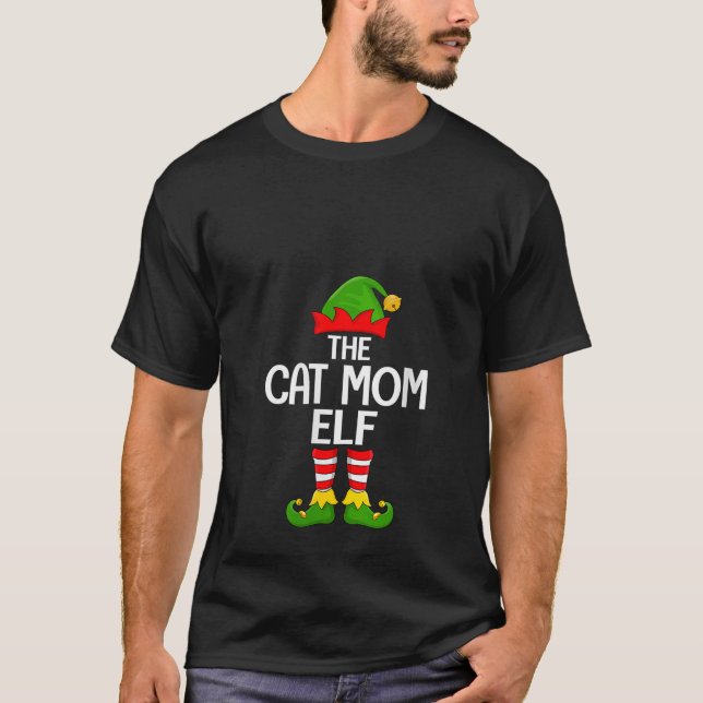 Womens Cat Mum Elf Xmas Matching Family Elf Squad  T-Shirt (Front)
