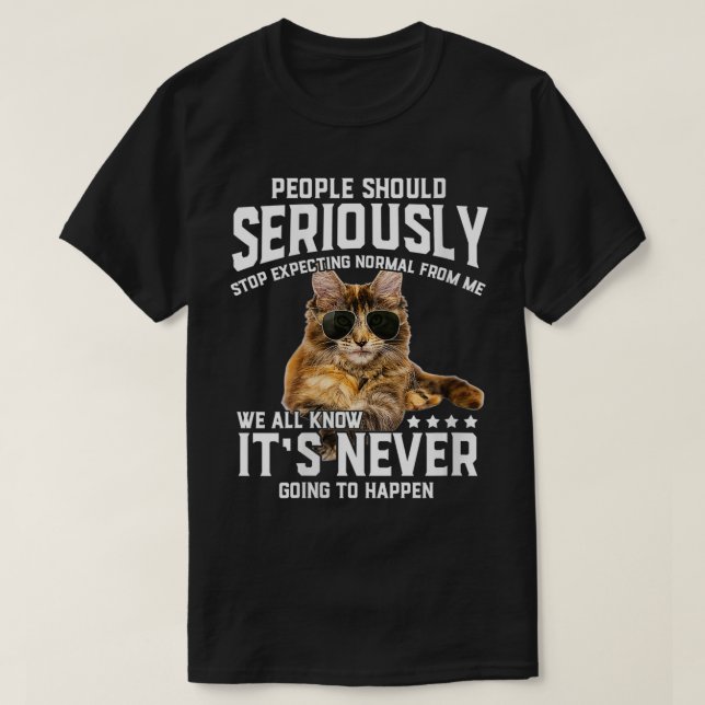 Womens Cat People Should Seriously Graphic Gift Id T-Shirt (Design Front)