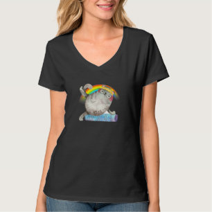 Womens Cat Red Yoga T-Shirt