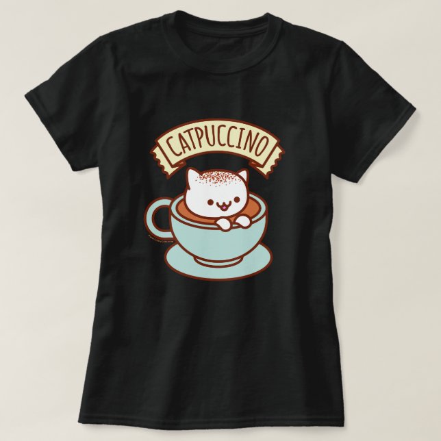 Women's Cat T-Shirt - "CATPUCCINO" (Design Front)
