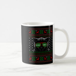 Womens Cat Ugly Christmas Sweater Style Funny Cat  Coffee Mug
