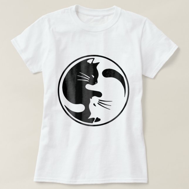 Womens Cat YinYang Shirt Cat Shirt Cat  (Design Front)