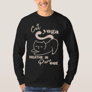 Womens Cat Yoga Breathe In Purr Out T-Shirt