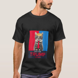 Womens Cats For Trump 2024 Funny Tee For Vance Tru