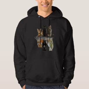 Womens Cats Reflection Tiger Friends Cute 4 Hoodie