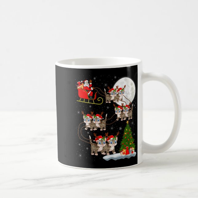 Womens Cats Santa Sleigh Flying Funny Magical Chri Coffee Mug (Right)