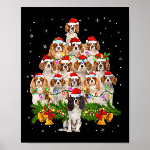 Womens Cavalier King Charles Spaniel Christmas Tre Poster