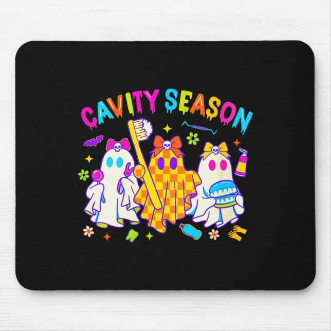 Womens Cavity Season Funny Halloween Ghost Cute So Mouse Mat (Front)