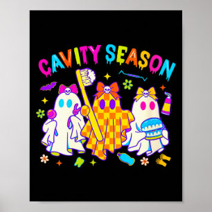 Womens Cavity Season Funny Halloween Ghost Cute So Poster
