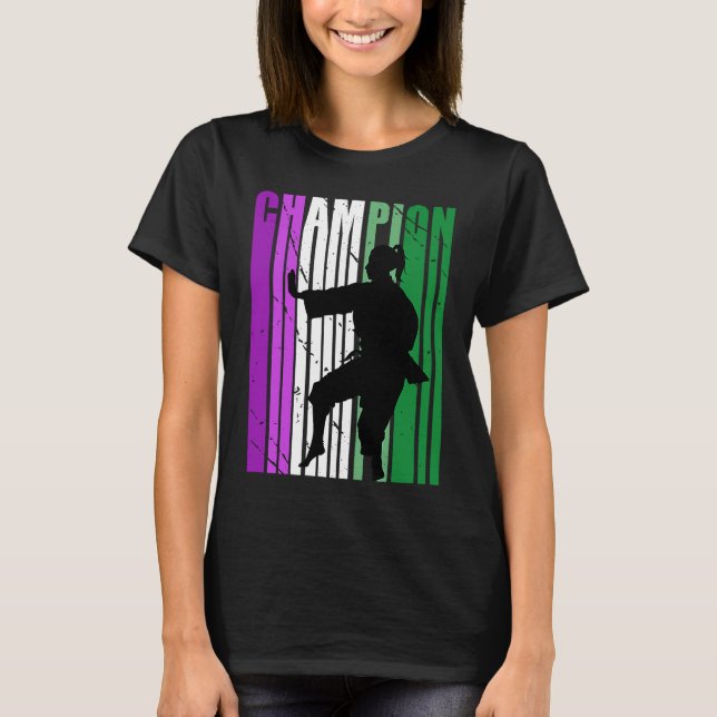 Womens Champion Karate Birthday Martial Purple Gre T-Shirt (Front)