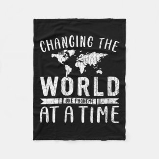 Womens Changing The World Funny Dyslexic Dyslexia  Fleece Blanket