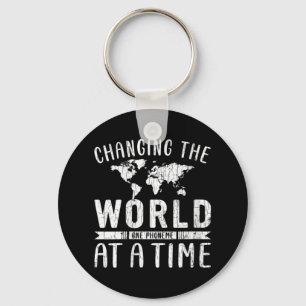 Womens Changing The World Funny Dyslexic Dyslexia  Key Ring