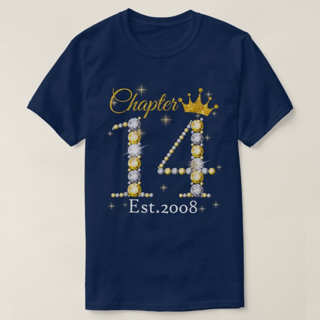 Womens Chapter 14 EST 2008 14 Years Old 14th Birth T-Shirt (Design Front)
