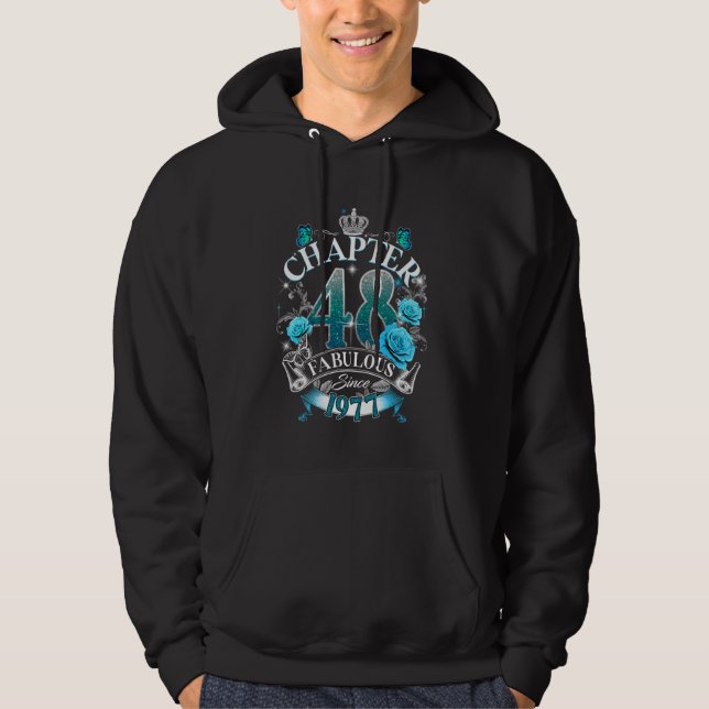 Womens Chapter 48 Fabulous Since 1977 48th Birthda Hoodie (Front)