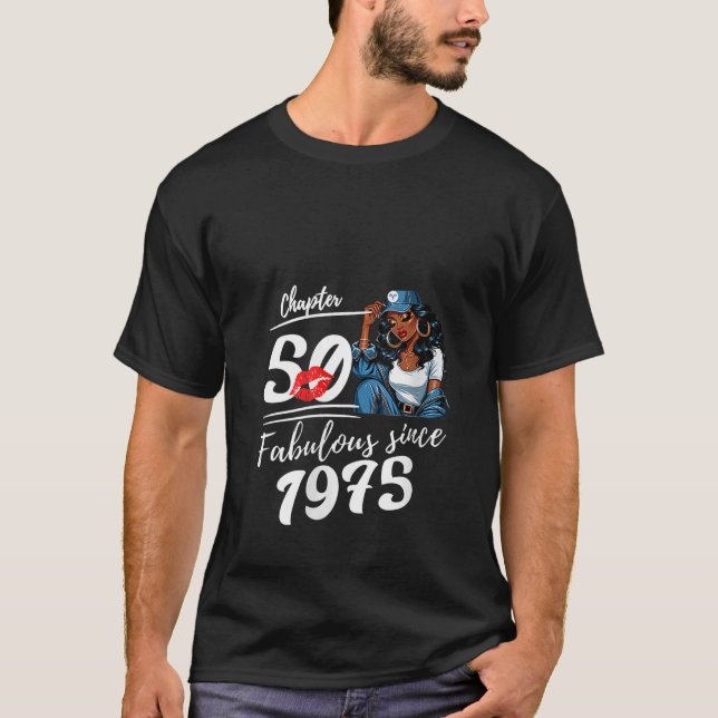 Womens Chapter 50 Fabulous Since 1975 50th Birthda T-Shirt (Front)