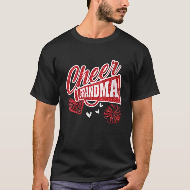 Womens Cheer Grandma Biggest Fan Leopard Print And T-Shirt (Front)